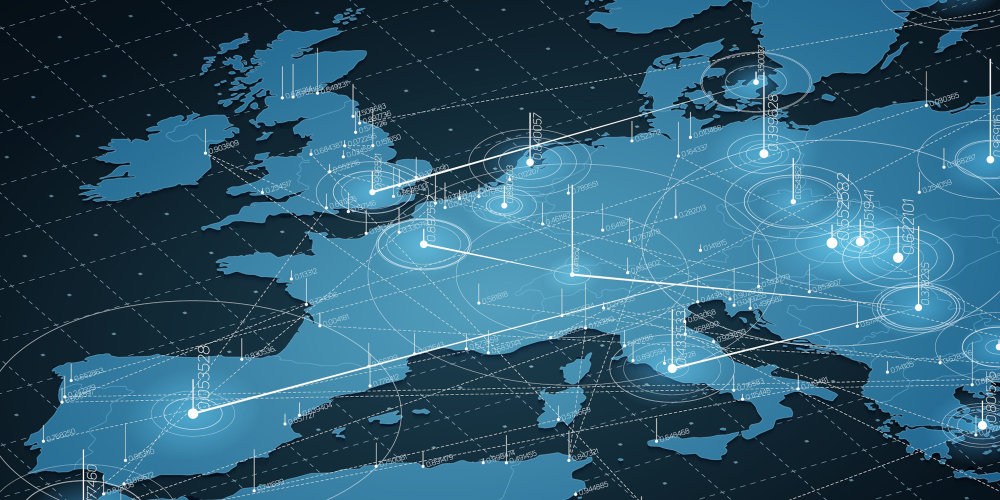 Europe,Map,Big,Data,Visualization.,Futuristic,Map,Infographic.,Information,Aesthetics.